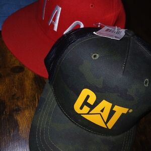 Caterpillar Camo and Black Trucker Hat